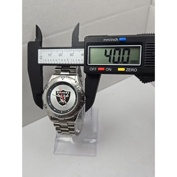 NFL Raiders Working Mens Watch By Game Time Silver Tone NEW BATTERY Working - Picture 5 of 11